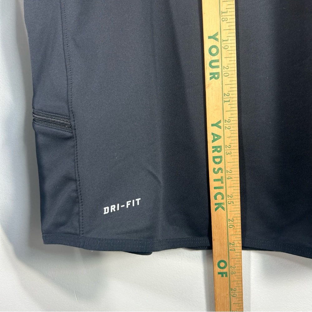 Nike Running Dri-Fit 1/4 Zip Pull Over Hooded Jacket BLK Back Zip Pocket Women L - Picture 5 of 14
